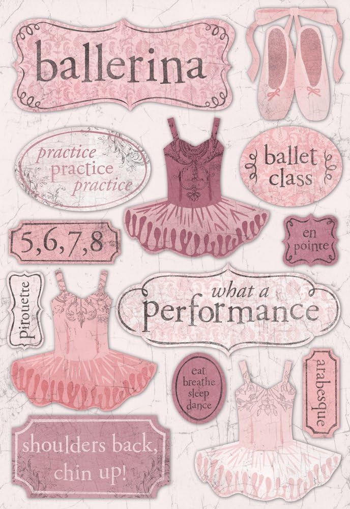 Cardstock Sticker Sheet, Ballerina