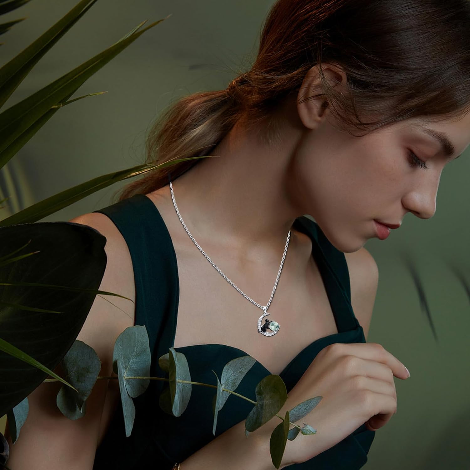 TwoAnts Animal Necklace 925 Sterling Silver Cat/Dog/Fox/Axolotl/Highland Cow Pendant Necklace Cute Animal Jewelry Graduation Gifts for Women - Image 4