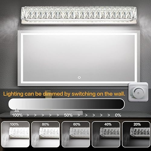 Miniatura 9 de ZUZITO Paquete de 24 pulgadas con luces LED regulables de 30 pulgadas modernas para tocador de baño sobre espejo