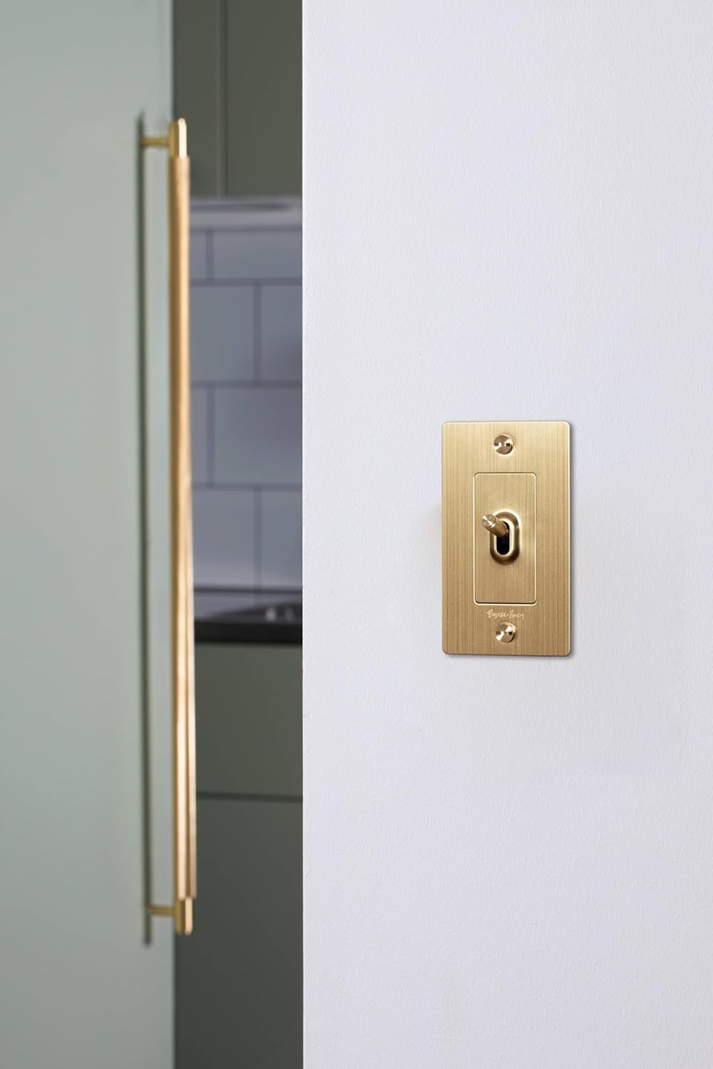Buster and Punch 1G Toggle Light Switch Cross Without Logo in Brass