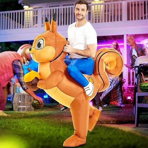 Miniatura 6 de Disfraz inflable de ardilla para adultos, disfraz divertido de Halloween para hombres y mujeres, disfraces inflables