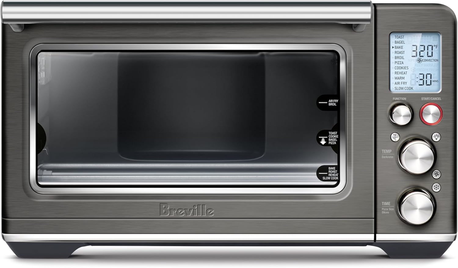 Breville the Smart Oven® Air Fryer, Convection Countertop Oven, Air Fryer Toaster Oven Combo, BOV860BST, Black Stainless Steel