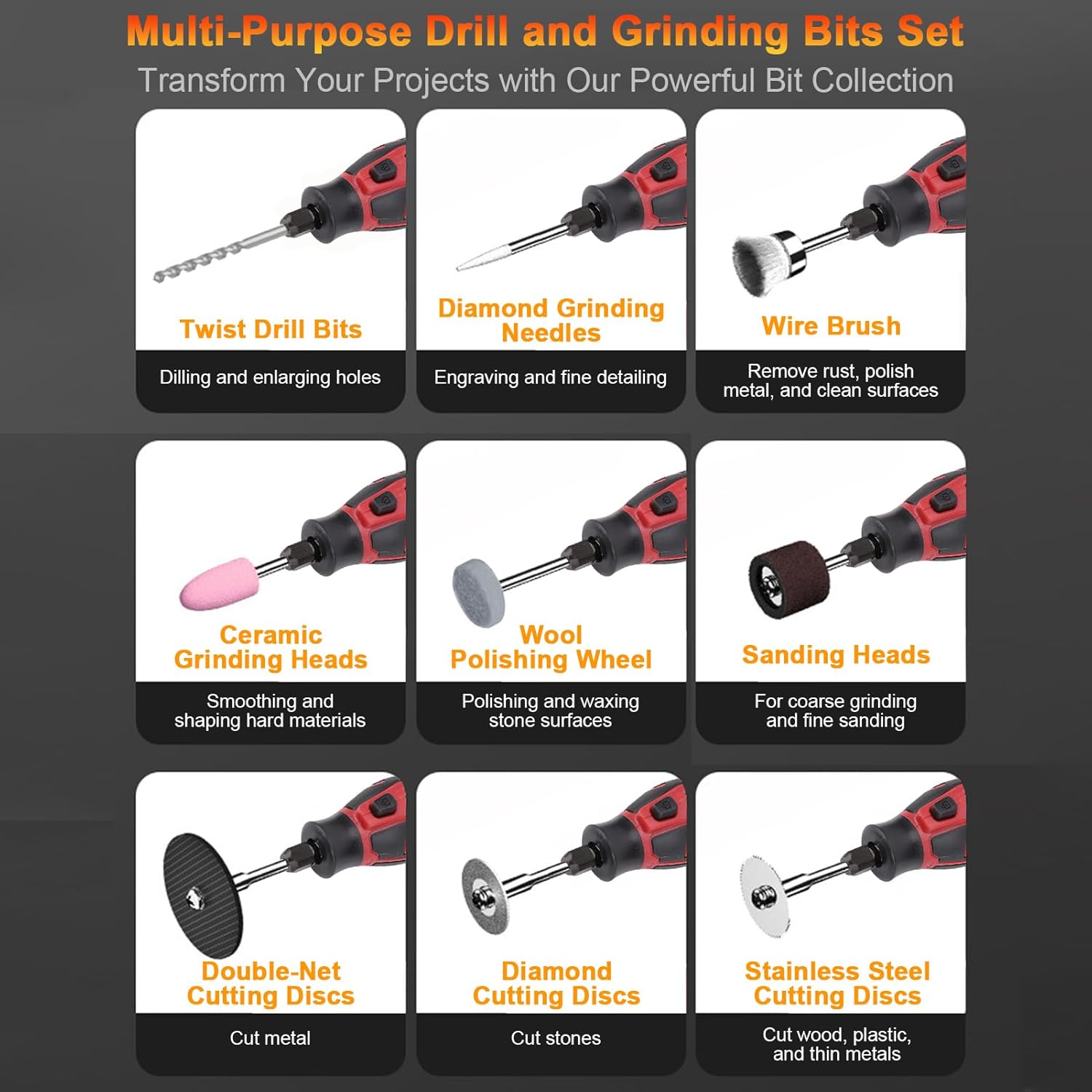 Mini Cordless Rotary Tool Kit, 6-Speed and USB Charging with 138 Accessories, Multi-Purpose 4.2V Power Rotary Tool for Sanding, Polishing, Drilling, Etching, Engraving, DIY Crafts