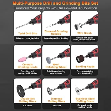 Mini Cordless Rotary Tool Kit, 6-Speed and USB Charging with 138 Accessories, Multi-Purpose 4.2V Power Rotary Tool for Sanding, Polishing, Drilling, Etching, Engraving, DIY Crafts