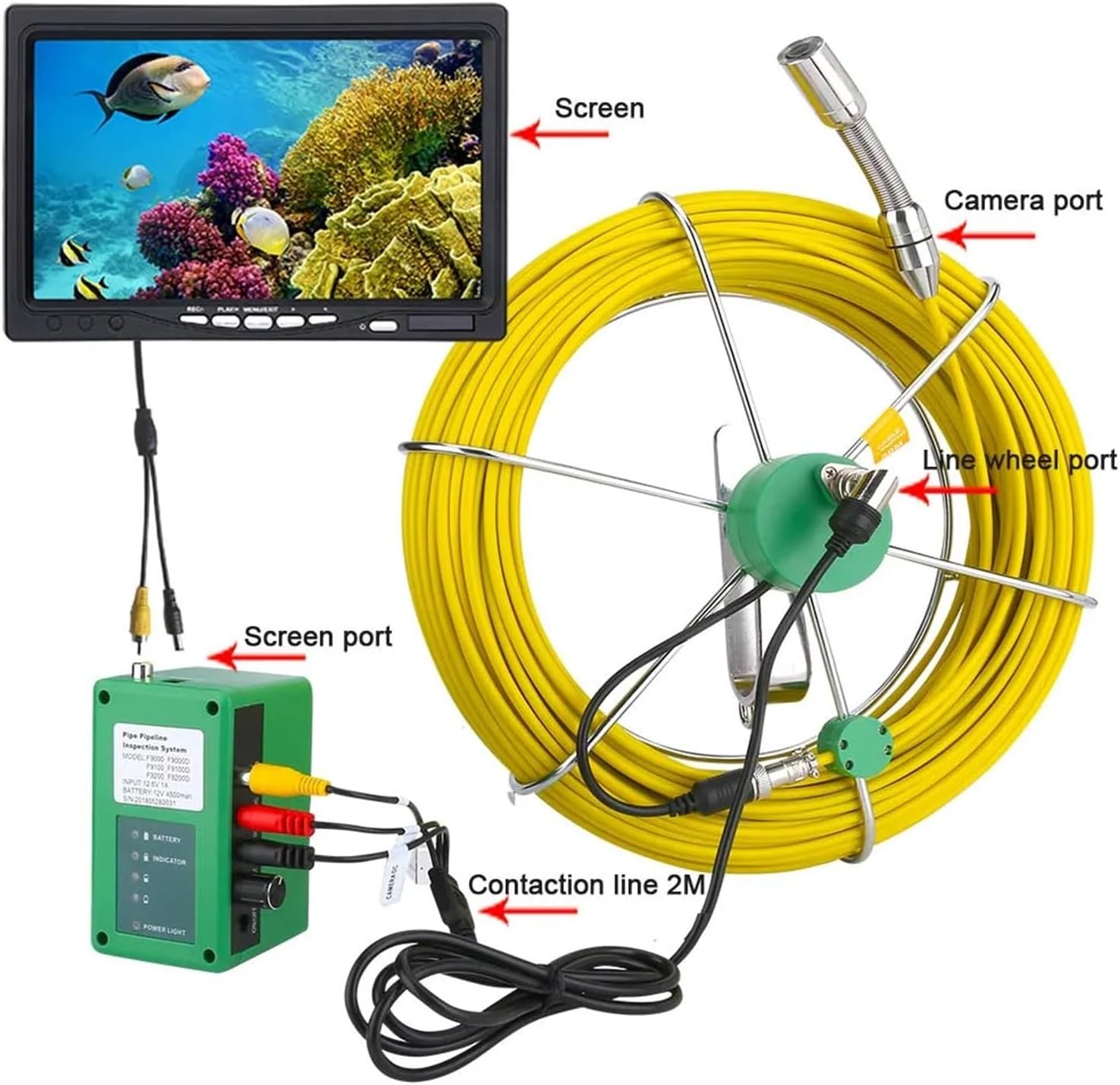 Drain Inspection Camera 17mm Drain Pipe Sewer Inspection Camera 7" IP68 Endoscope Industrial Pipe Sewer Inspection Video Camera