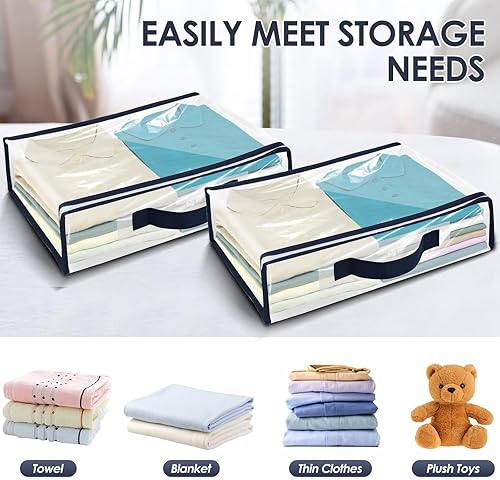 Miniatura 3 de Paquete de 12 organizadores y almacenamiento de sábanas, contenedores plegables de plástico para mantas, mantas, ropa y ropa de cama, transpirables