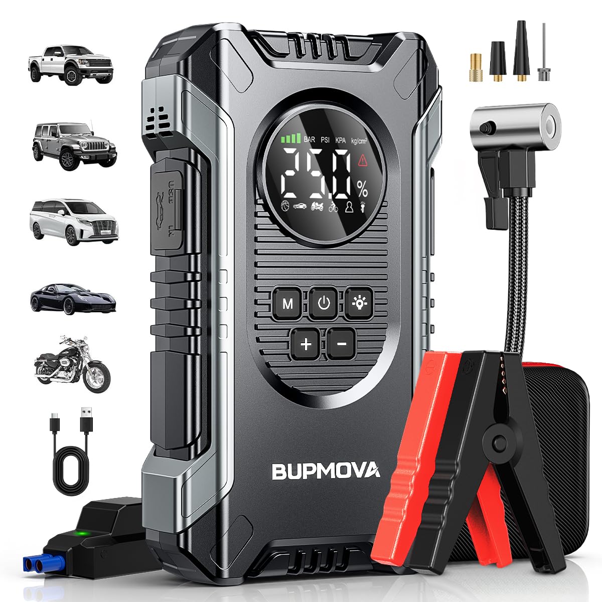 Amazon.com: 8000A Portable Car Battery Jump Starter with Air