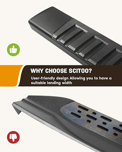 Miniatura 6 de CCIYU Estribos compatibles con 2019-2023 para Ram 1500 Rocker Slider escalones laterales y barras Nerf negras de aleación de aluminio