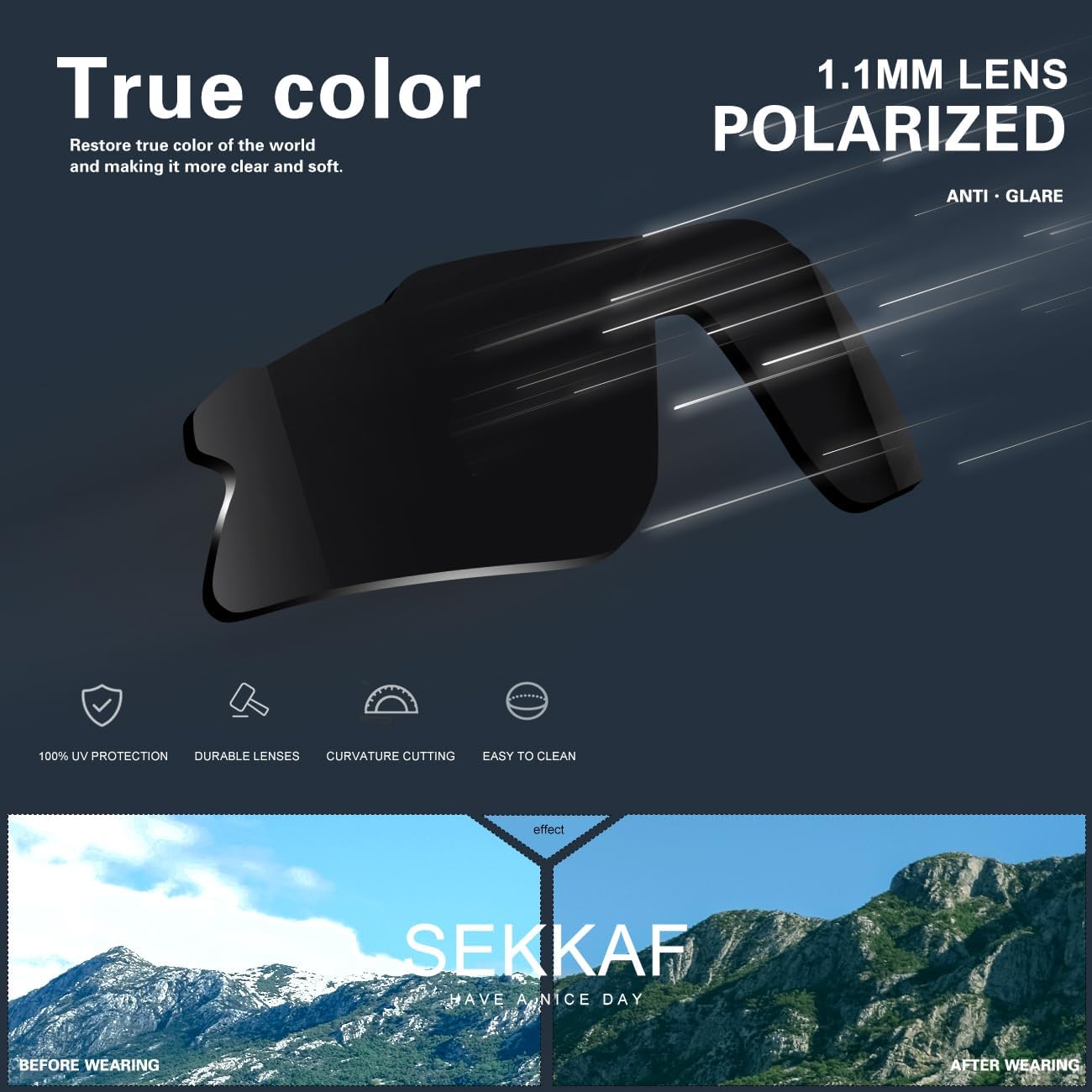 Polarized Sports Sunglasses for Men Women and Youth, UV400 Protection Ideal for Cycling Baseball Fishing Golf Running - Image 7