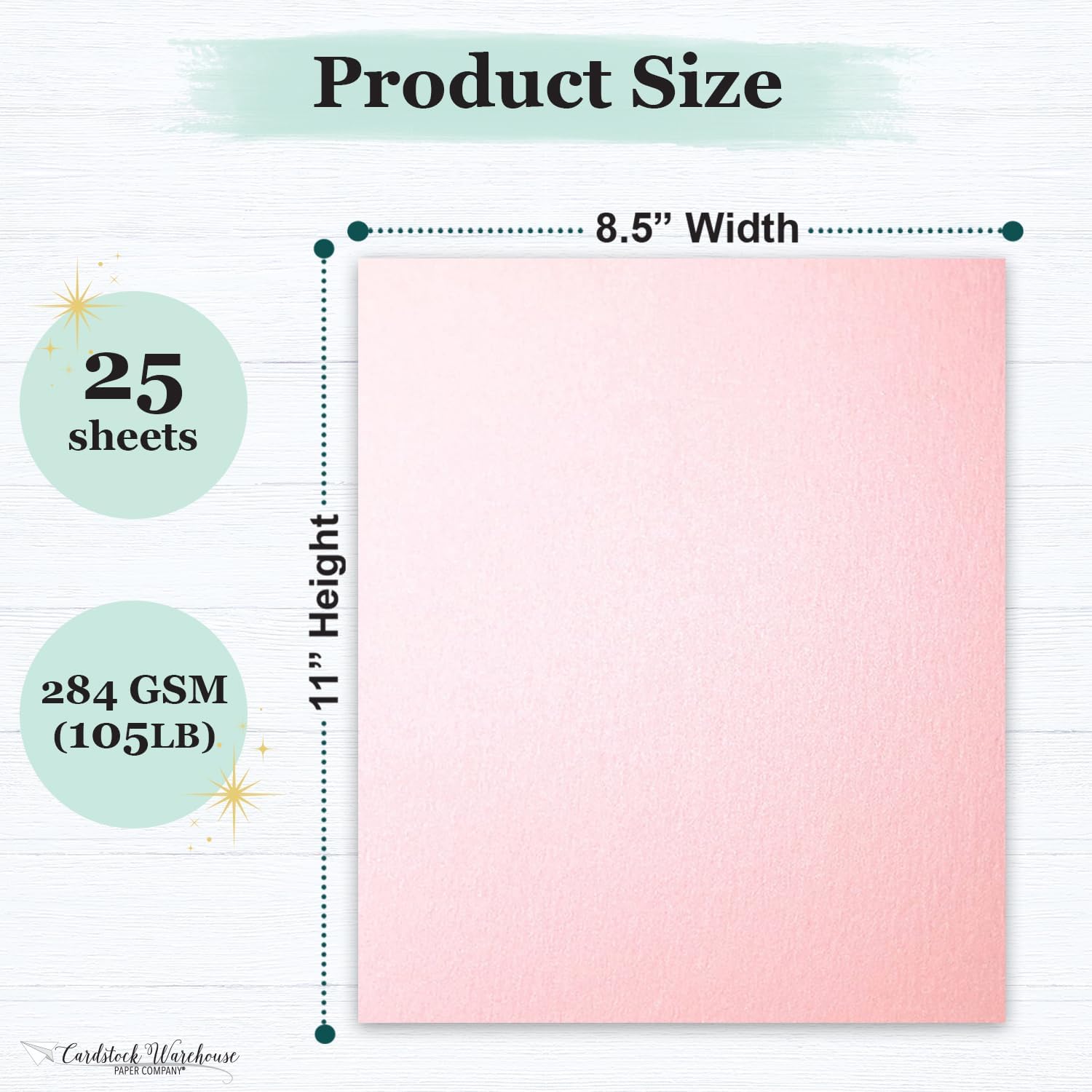 Cardstock Warehouse Stardream Rose Quartz Pink Cardstock Paper - 25 Sheets, 8.5 x 11" – 105 lb / 284 GSM Premium Metallic Pink Card Stock for High-end Printing, Card Making, Die-cutting & DIY Projects