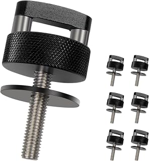 6PCS Hard Top Quick Removal Thumb Screws with D-Ring, Aluminum Off-Road Hardtop Bolts, Tool-Free Upgrade Hardware Kit Compatible with Jeep Wrangler JK 2007–2018, JL 2018–2022 & Gladiator JT, Black