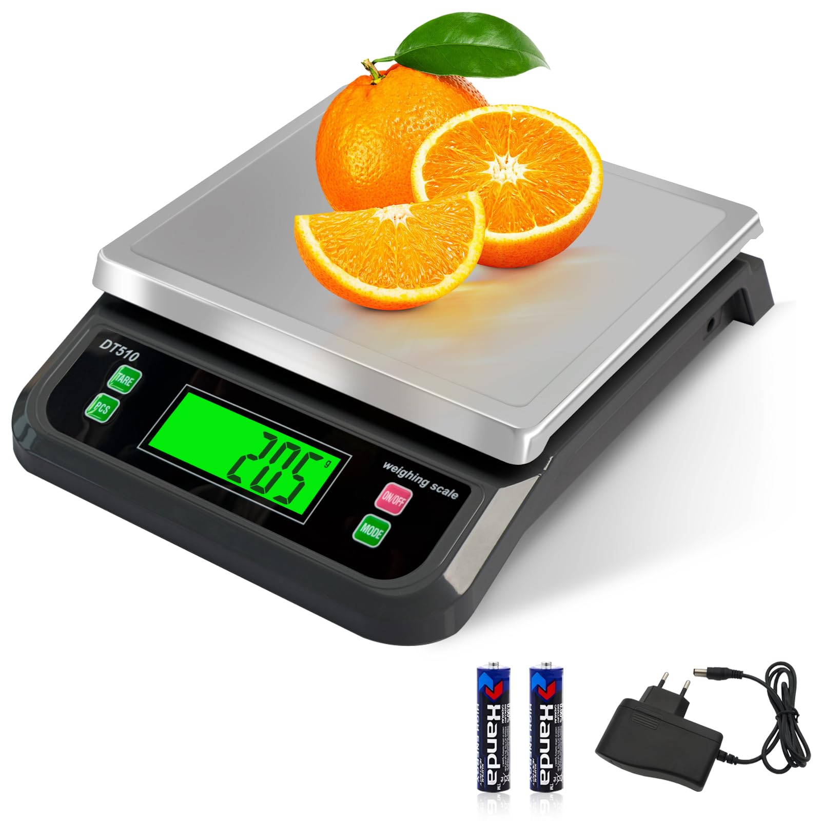 balance cuisine 40kg/1g Balance Professionnelle Acier Inoxydable Balance De Cuisine Professionnelle Avec Pcs Et Tare Fonction Balance Alimentaire Avec éCran LCD Et 6 UnitéS Pour PâTisserie