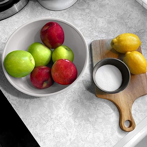 Miniatura 7 de edge Juego de 12 cuencos de plástico para mezclar, 6 cuencos de preparación y 6 tapas, para hornear, cocinar y almacenar, carbón tonal