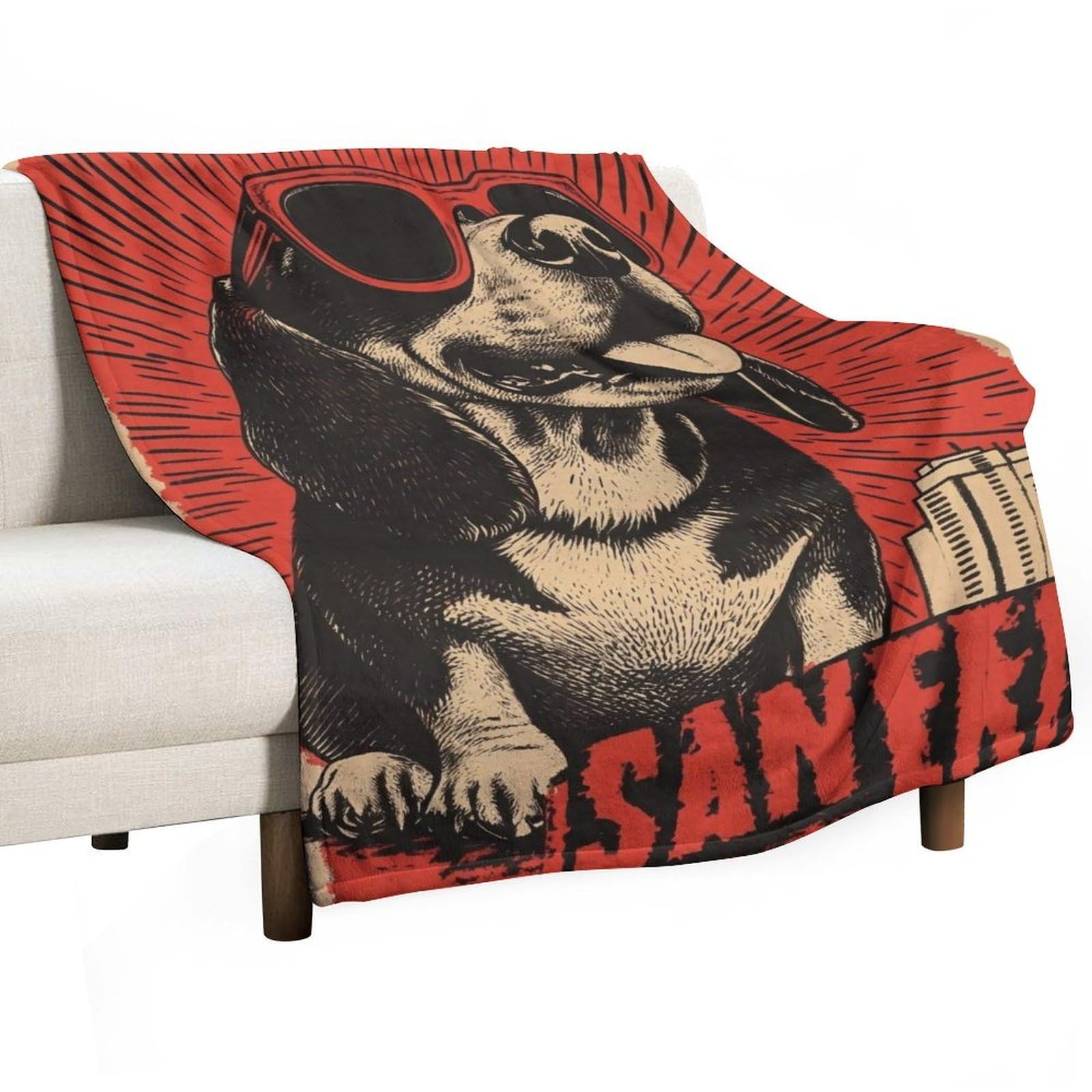 YHGSREUOH Funny Drog 1 (1) Flannel Blankets Fleece Soft Throw Lightweight Plush Gifts for Couch, Bed, Cozy Sofa Plush, Chair, Lovers 138x175cm(55x70in)