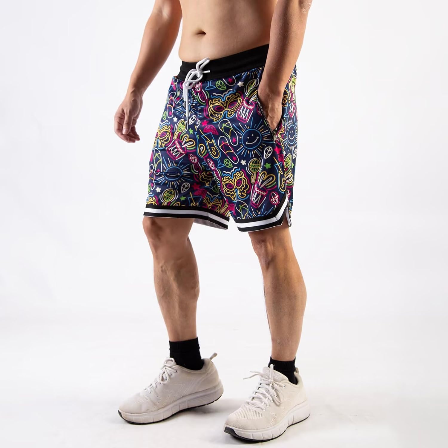 Mens Floral Print Basketball Shorts Lightweight Mesh Gym Shorts Graphic Sports Athletic Drawstring Short