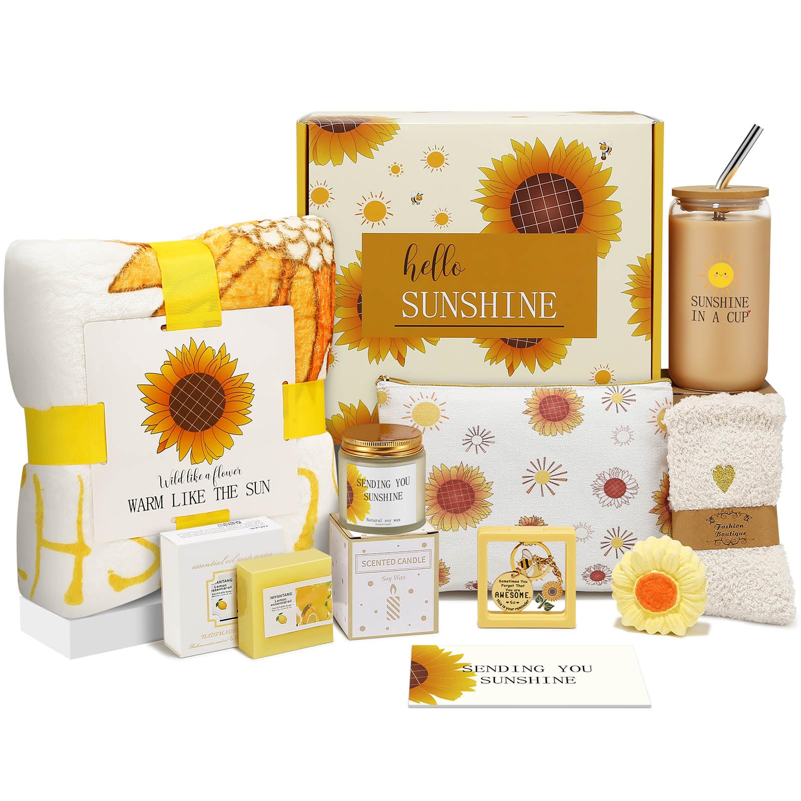 Birthday Gifts for Women, Friend, Mom, Sister Christmas Gifts, Self Care Gift Baskets, Relaxation Spa Gifts Set with Luxury Blanket, Unique Birthday, Mothers Day ,Valentines Day gifts for Her