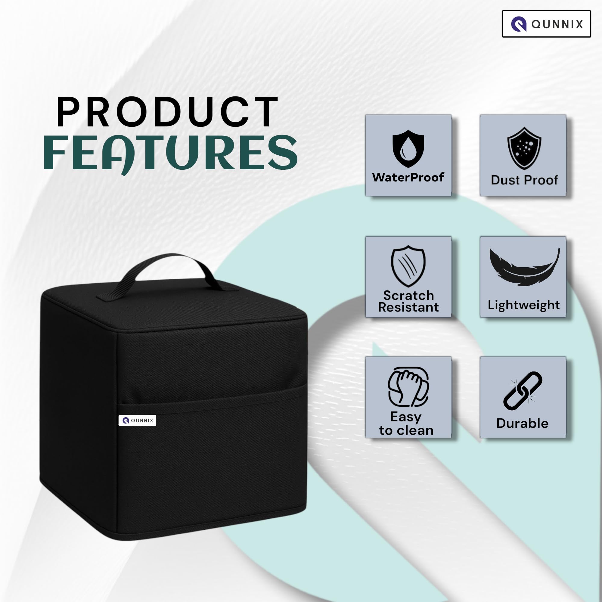 Dustproof & Waterproof Washable Air Fryer Cover for Pigeon 4.2 Liter | Kitchen Appliance Protector with Handle & Pocket | For Everyday Use Man & Woman | Perfect Fit (24x31x31) – Black — Amazon image 5