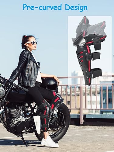 Miniatura 3 de Protectores de rodilla y espinilla para motocicleta, protección de pierna larga a prueba de choques, protección de rodilla para motocicleta doblable