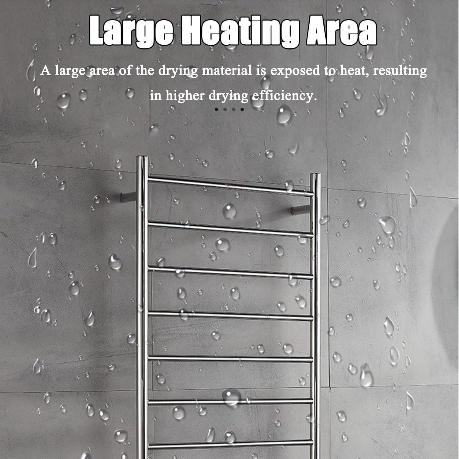 Wall-Mounted Large Heated Towel Rack - 304 Stainless Steel Towel Warmer with Intelligent Thermostatic Control Electric Silver Design Ideal for Bathrooms and Spa Use