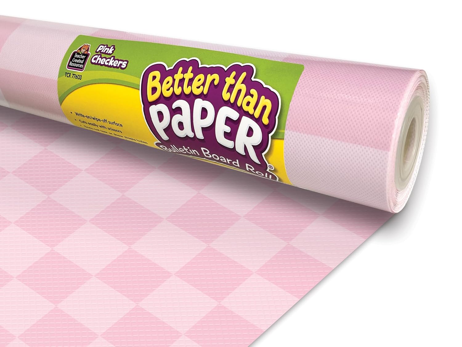 Teacher Created Resources Pink Checkers Better Than Paper® Bulletin Board Roll (TCR77603)