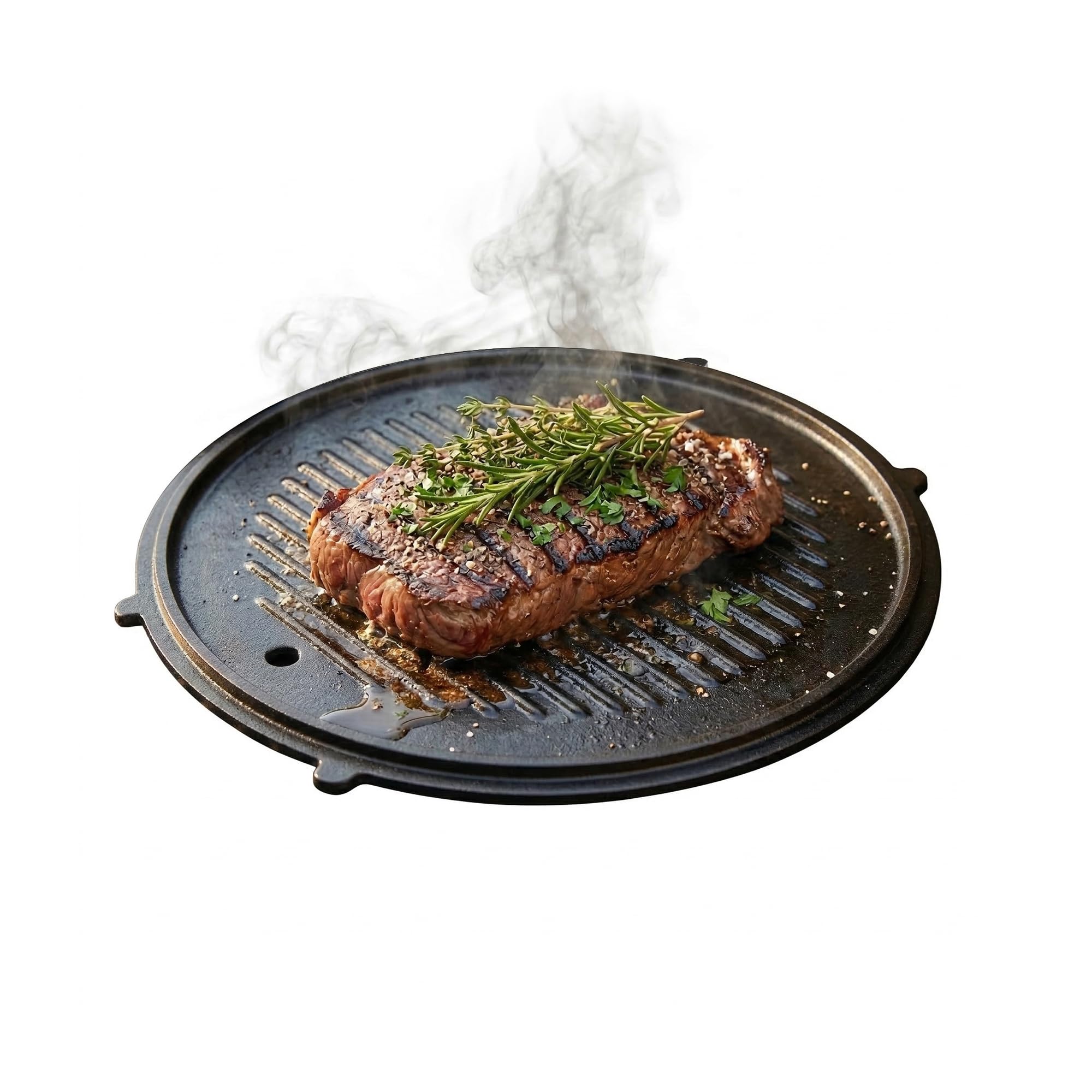 Amig - Piatto in Ghisa - Ø31 cm - Distribuzione Uniforme del Calore e Alta Resistenza - Per Barbecue a Carbone o Gas - Mod. AM37