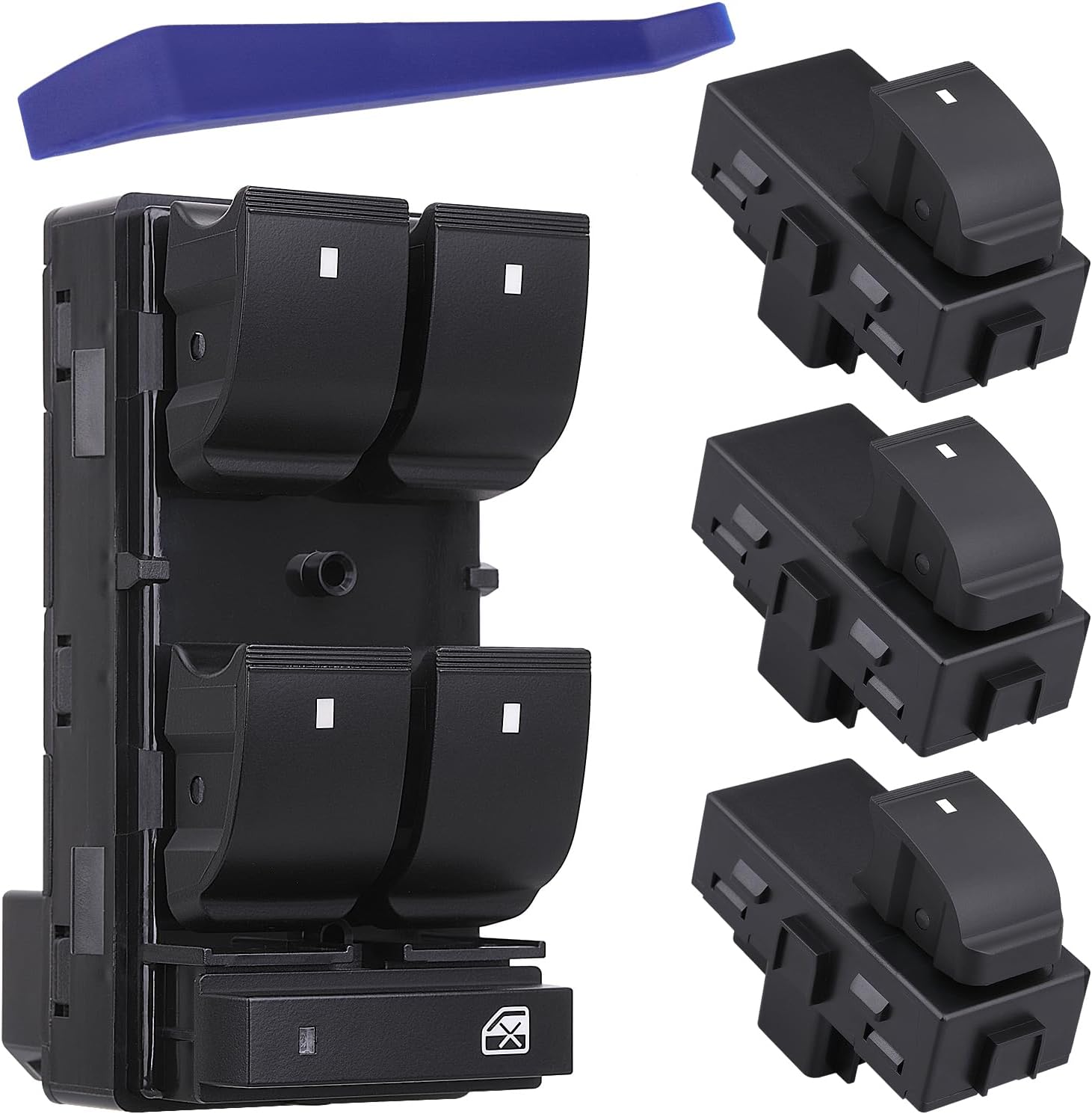 3 Pcs Passenger Window Switches & Driver Side Power Window Switch, Fit for 07-13 Chevy Silverado/GMC Sierra/ 10-13 Yukon/ 09-16 Chevrolet Chevy Traverse/ 08-11 HHR