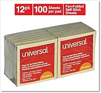 Vista 2 de Bloc de notas autoadhesivas plegables con abanico, 3 x 3, amarillo, 100 hojas, paquete de 12