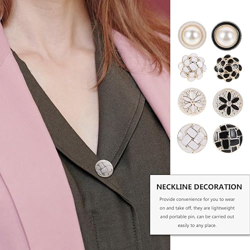 Miniatura 5 de EXCEART 20 botones decorativos para ropa, abrigo elegante y alfileres de bricolaje, diamantes de imitación multiusos y diseño de perlas de