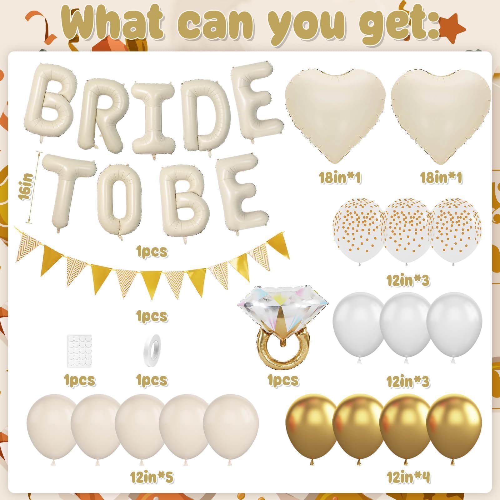 Sand White Bachelorette Party Decorations, Nude White Bride To Be Bridal Shower Balloons Decorations - Image 2