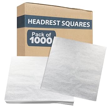 Economy Headrest Face Paper Sheet Squares - Disposable Chiropractic Face Paper, Massage Table Headrest Covers Exam Table Paper - 1000-Pack, 12"x12"