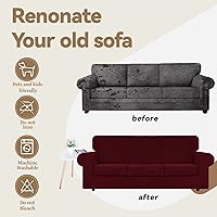 Vista 201 de WEERRW Fundas de terciopelo para sofá de 2 cojines, fundas de sofá de felpa de terciopelo de lujo de alta elasticidad, con parte inferior elástica