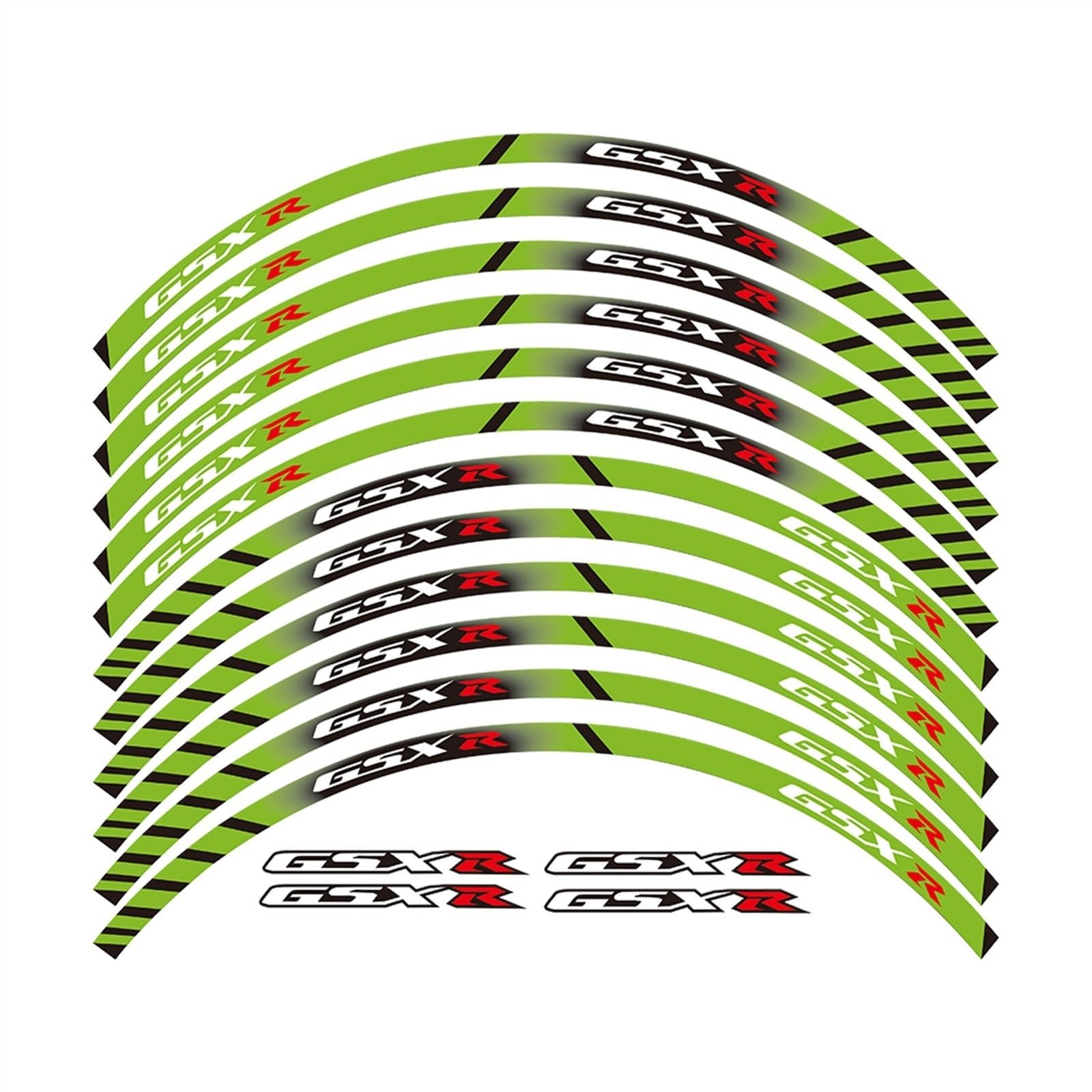 Motorcycle Wheel Stickers Rim Reflective Decals for Suzuki GSXR 250 400 600 1000 750 GSXR1000R GSXR1000 GSXR600 Decorative(Color5)