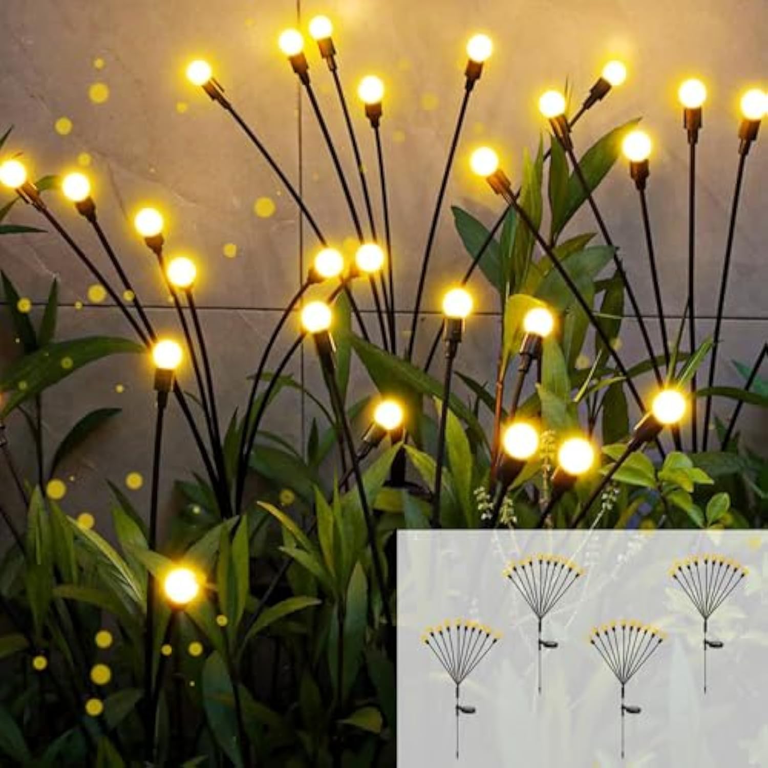 AAOVEFOX Solar Garden Lights – 40 LED Solar Firefly Lights, 10 LED Starburst Swaying Lights, Solar Outdoor Lights Waterproof Garden Decor for Yard Patio Pathway Lawn(4 Pack) (B0BJQP13TJ) Amazon Price History, Amazon Price Tracker