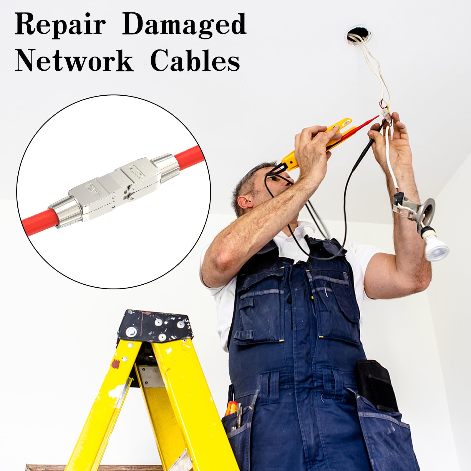 connettore songyea 4×RJ45, connettore per cavo di rete senza attrezzi, spina RJ45 CAT5e, CAT6, CAT7 cavo di installazione Cavo di installazione Ethernet, distributore di rete