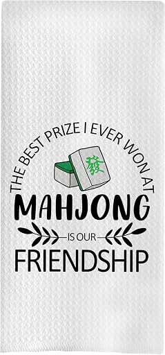Mahjong Kitchen Towels - Decorative Waffle Dish Towels, Hand Tea Towels, Women's Gifts, 16x24 Inch