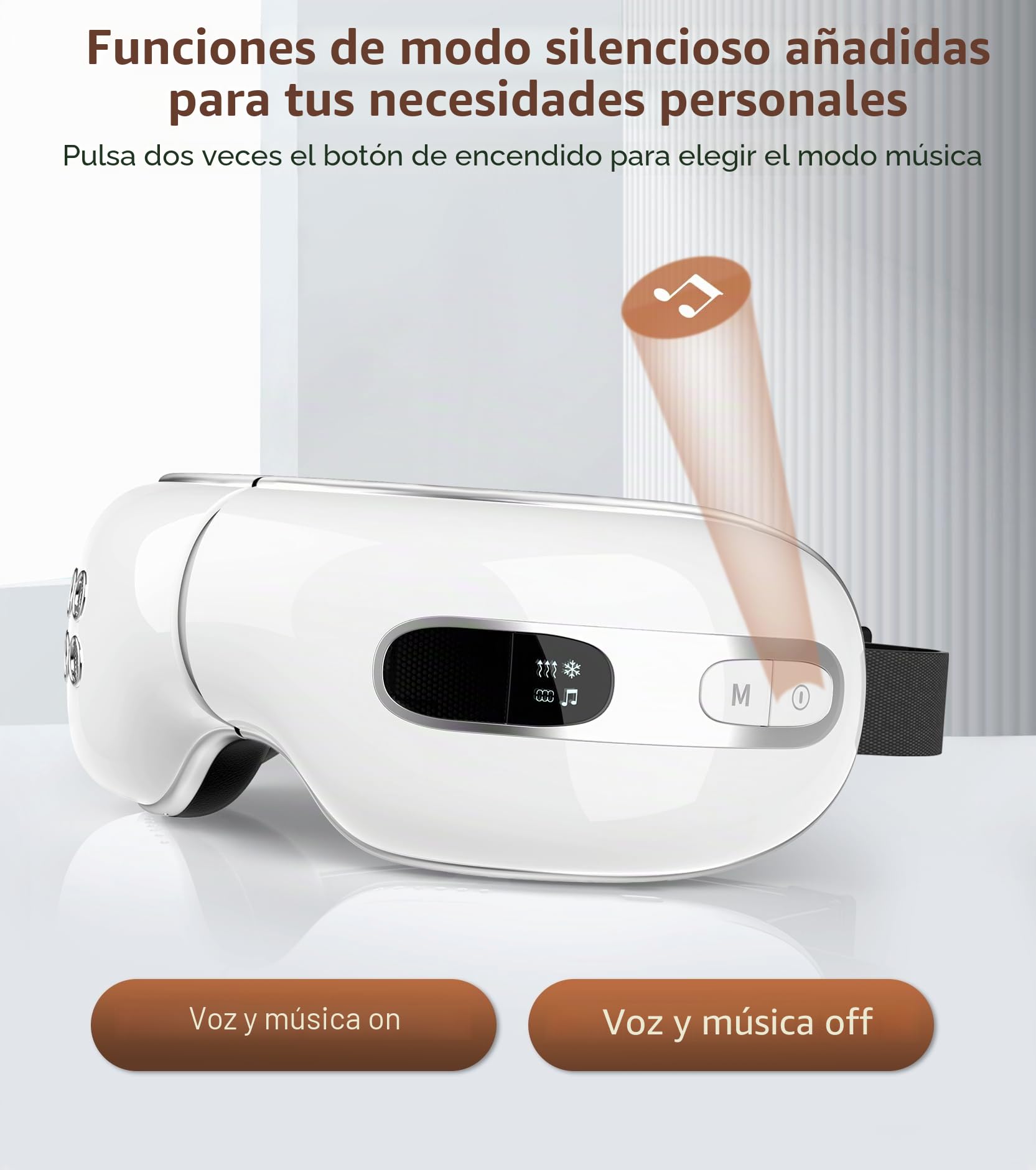 Masajeador de Ojos con Calor Enfriamiento, Recargable Masajeador Ojos con Compresa de Vibración Inteligente, Alivia la Tensión Mejora el Sueño, Regalo Mujer/Hombre