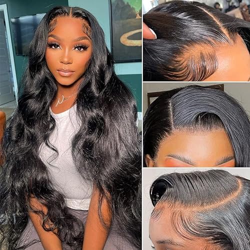 HeadJoy 180 Density Body Wave Lace Front Wigs Human Hair 13x4 HD Lace Frontal Wigs for Women Human Hair Lace Front Wigs Glueless Wigs Human Hair Pre Plucked Bleached Knots with Baby Hair 24 Inch