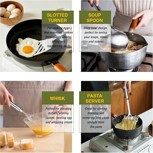 Miniatura 6 de Stainless Steel Kitchen Utensil Set- Fungun 28 Pcs Cooking Nonstick Cookware Set with Spatula - Best Gadgets Tools Kitchen Accessories
