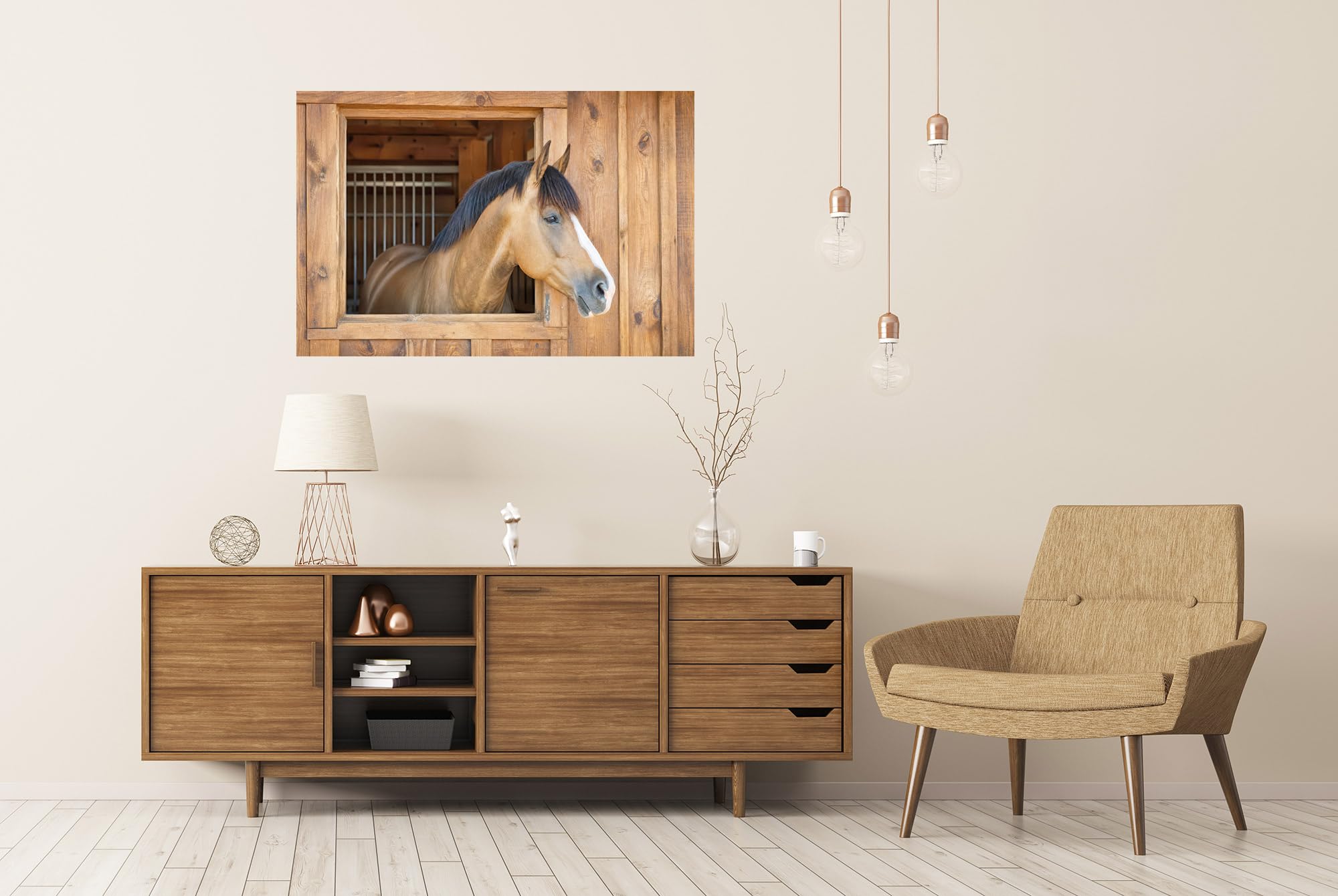 islandburner Poster mural de qualité supérieure - Portrait de cheval majestueux - Pour salon - Grand format
