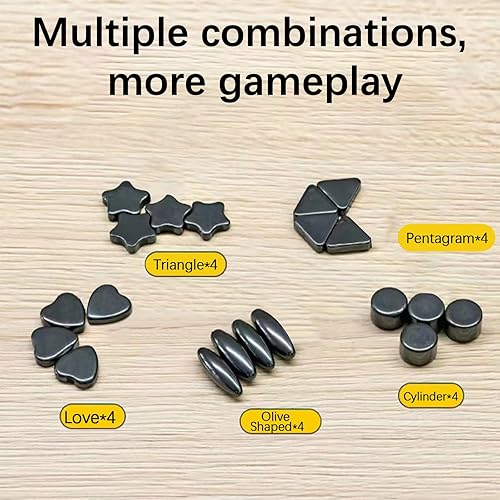 Miniatura 4 de Piedras magnéticas de ajedrez, juego de estrategia de ajedrez magnético con 20 piedras, juego de ajedrez magnético, tablero de ajedrez de batalla,