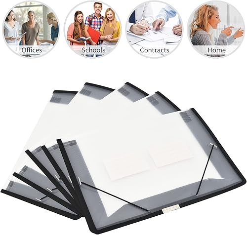 Miniatura 5 de Carpeta de archivos expandible organizador de documentos r con solapa y cierre de cable, bolsa de documentos transparente impermeable, expansión de