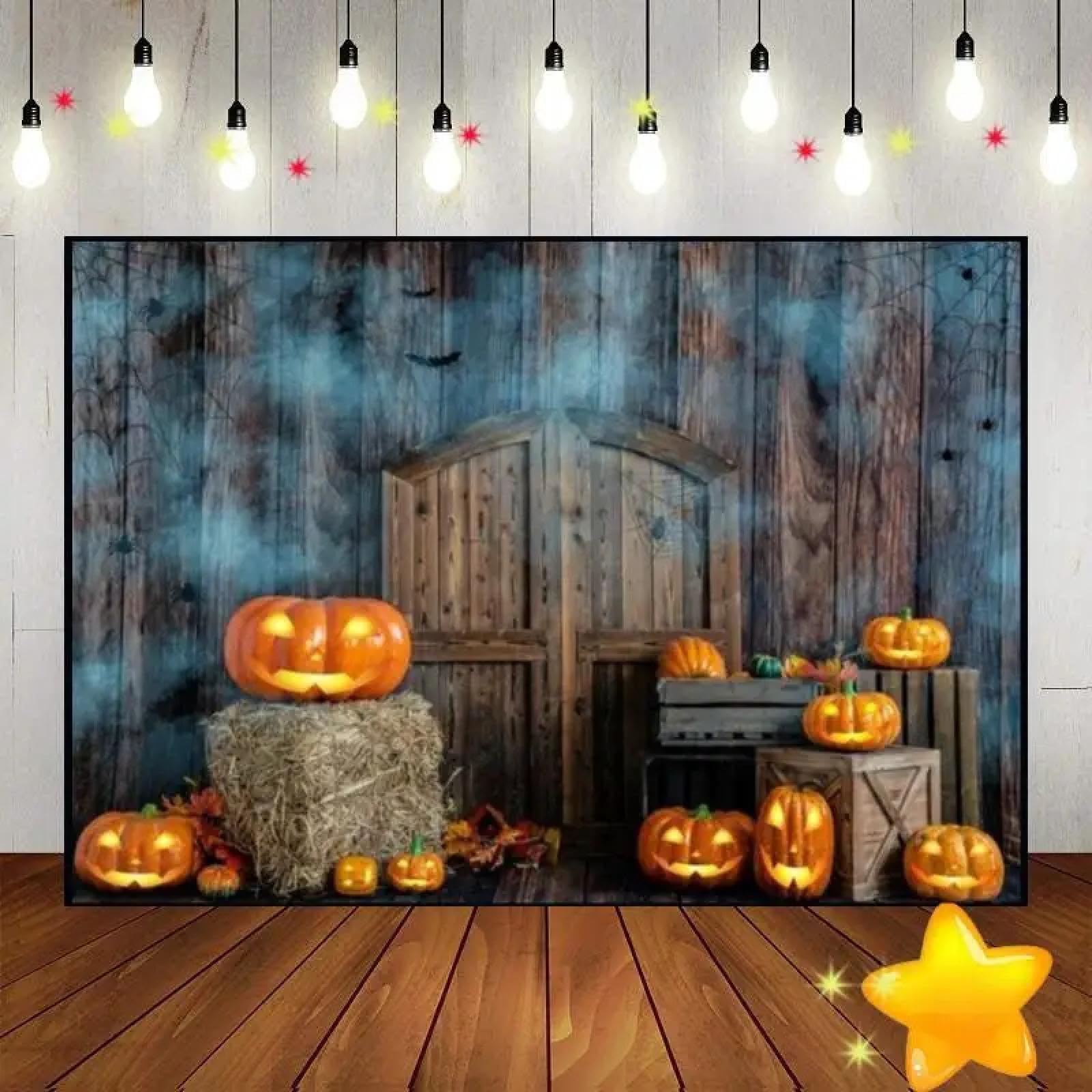Halloween Sfondo Baby Shower Luna Piena Foto Cimitero Fotografia Fondali Pipistrello Lanterna Personalizzato Compleanno Sfondo Banner