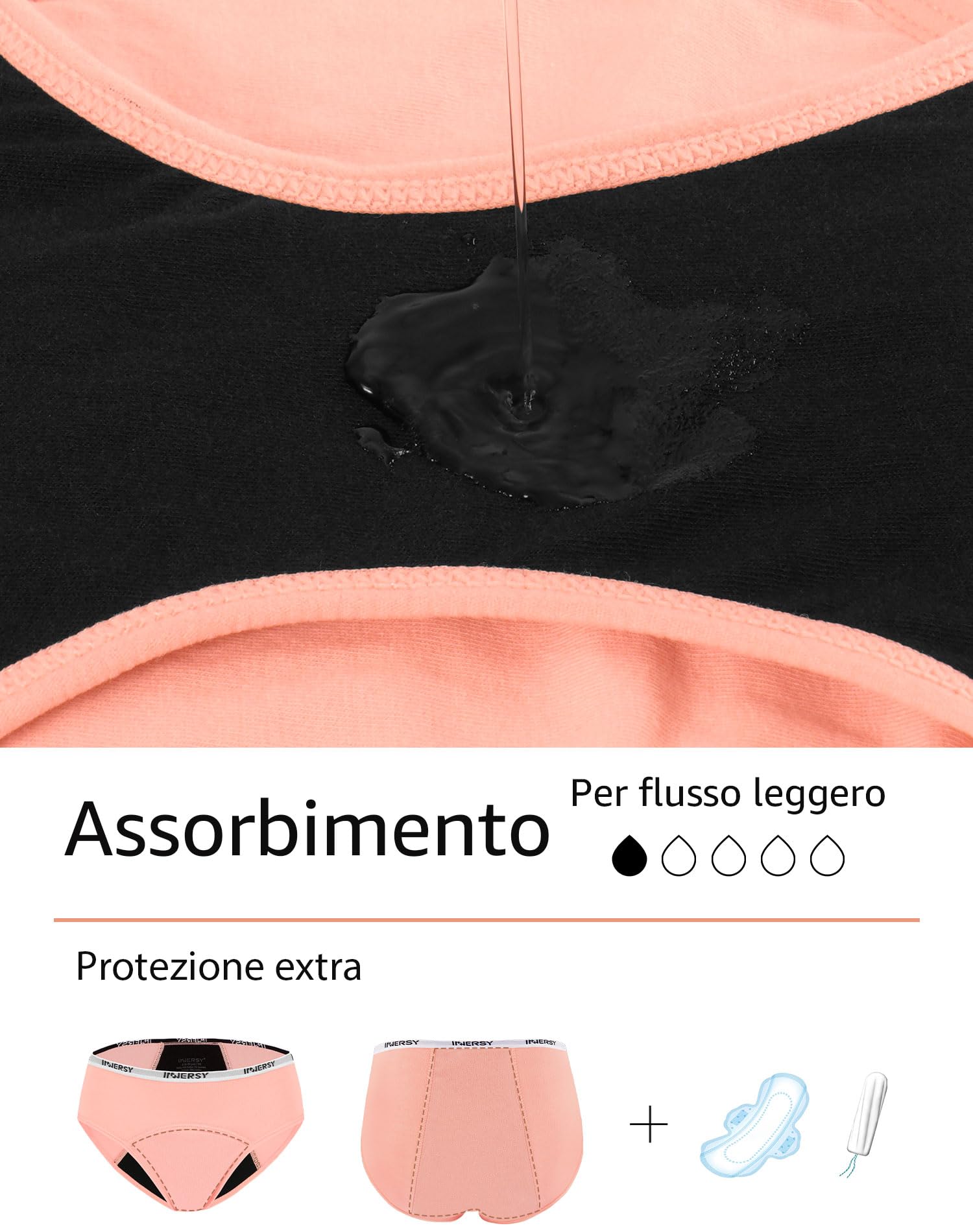 INNERSY Mutande Mestruali Ragazza Cotone Mutandine Ciclo Mestruale per Adolescenti 10-16 Anni Pacco da 3