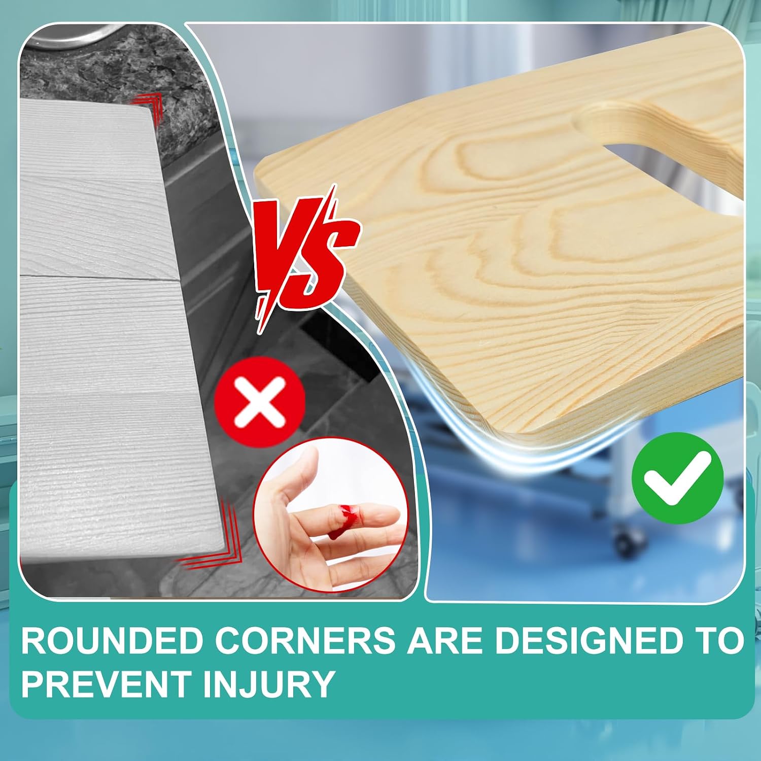 Wooden Transfer Board,30"Sliding Board Transfer to Wheelchair Senior and Handicap Move Assist Slide Transfers 2 Cut Out Handles Load Capacity 440 Pounds Smooth and Portable for Car Sofa Bed