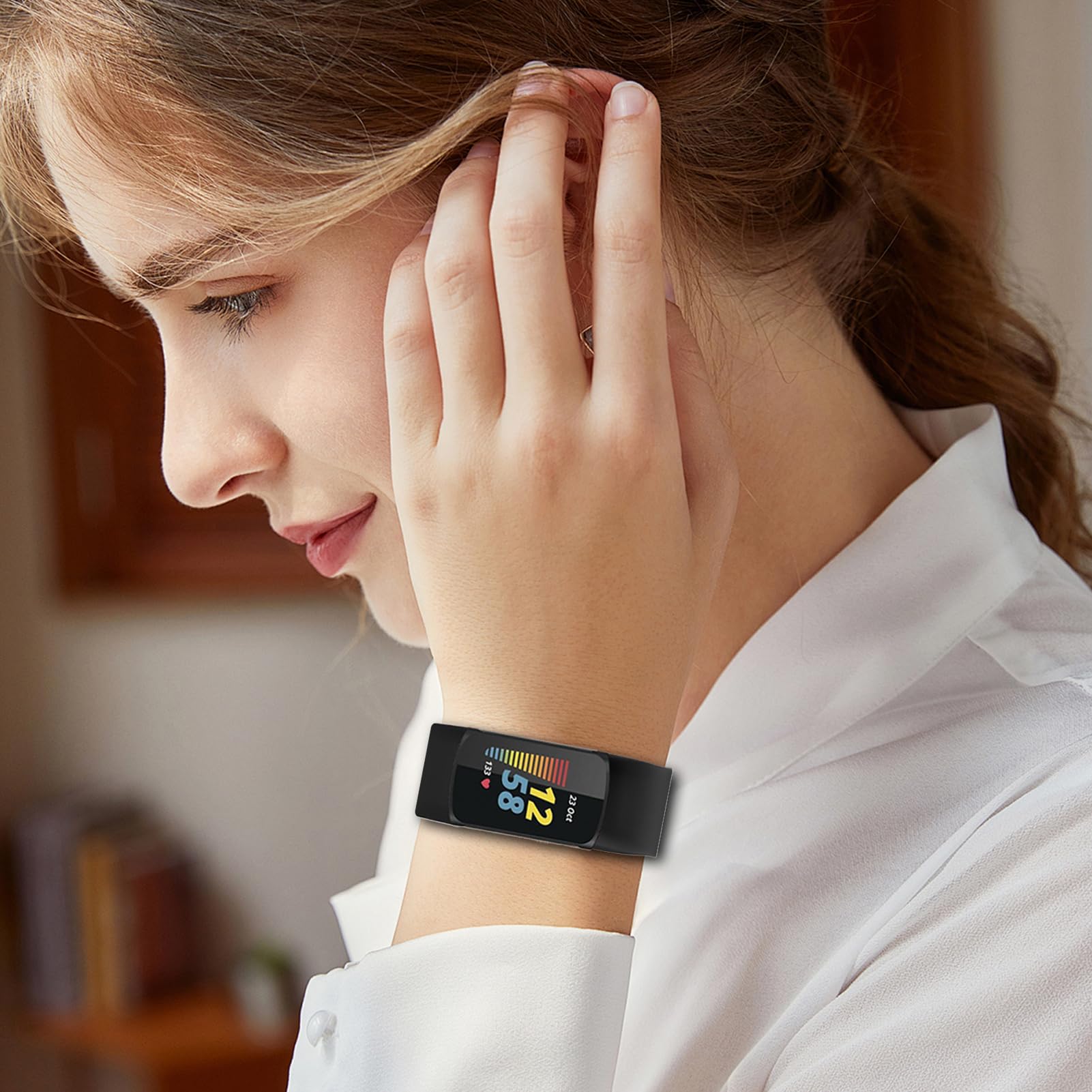 Cinturini Compatibile per Fitbit Charge 5 / Charge 6 Cinturino Donna Uomo Silicone Sport Regolabile Ricambio Braccialetto, Accessory Bracciale, S/L (nessun Tracker)