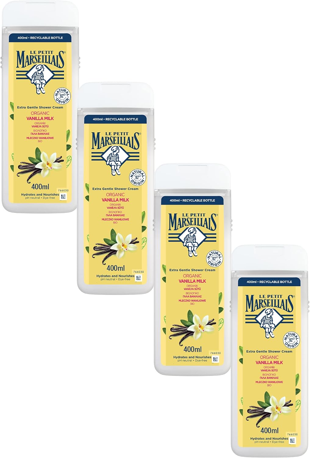 Le Petit Marseillais Vanilya Sütü Duş Jeli (4 x 400 ml)