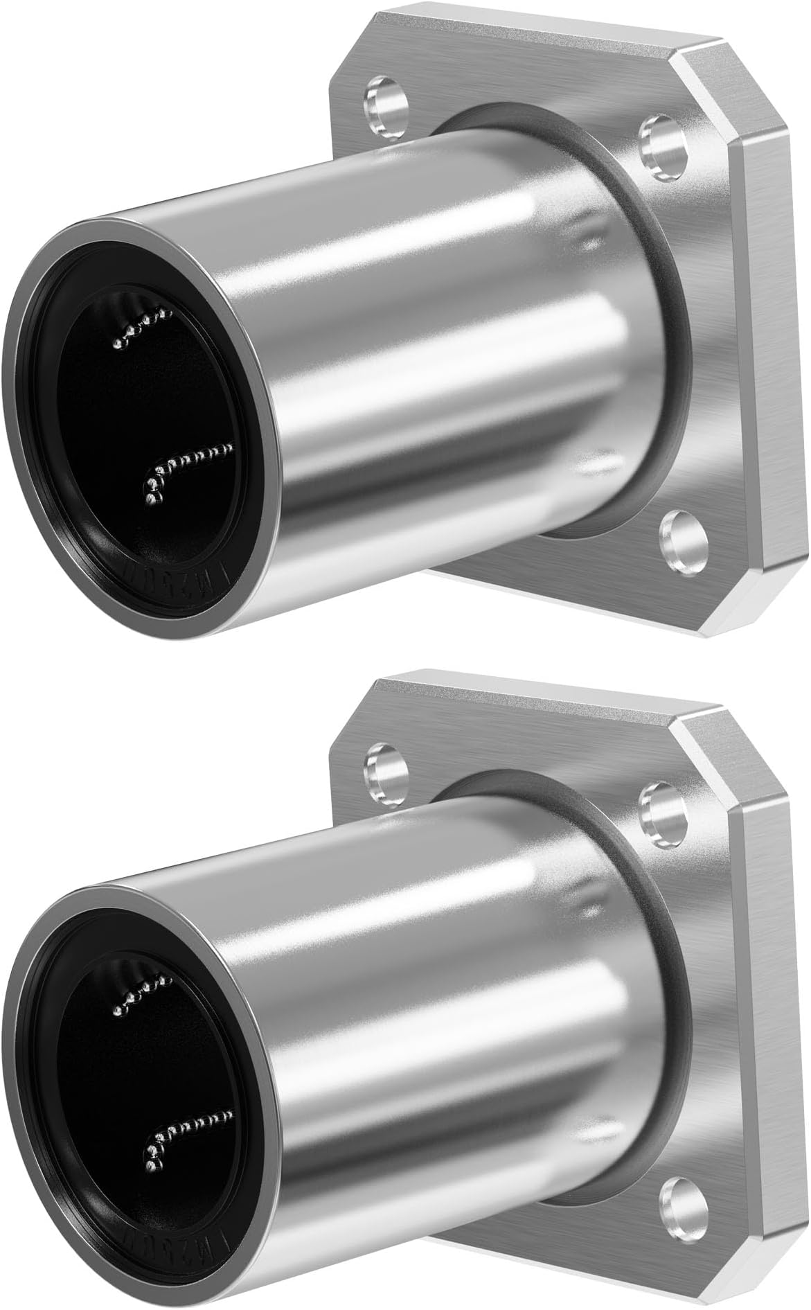 2PCS LMK25UU Square Flange Linear Ball Bearings, 25mm Bore Dia, 40mm OD, 59mm Length with Double Side Rubber Seal for CNC,3D Printer