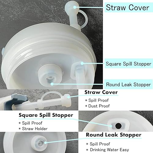 Miniatura 3 de Kit de funda protectora de silicona multifuncional para Stanley, incluye un sello a prueba de fugas de 3 piezas y un kit de fondo de botella