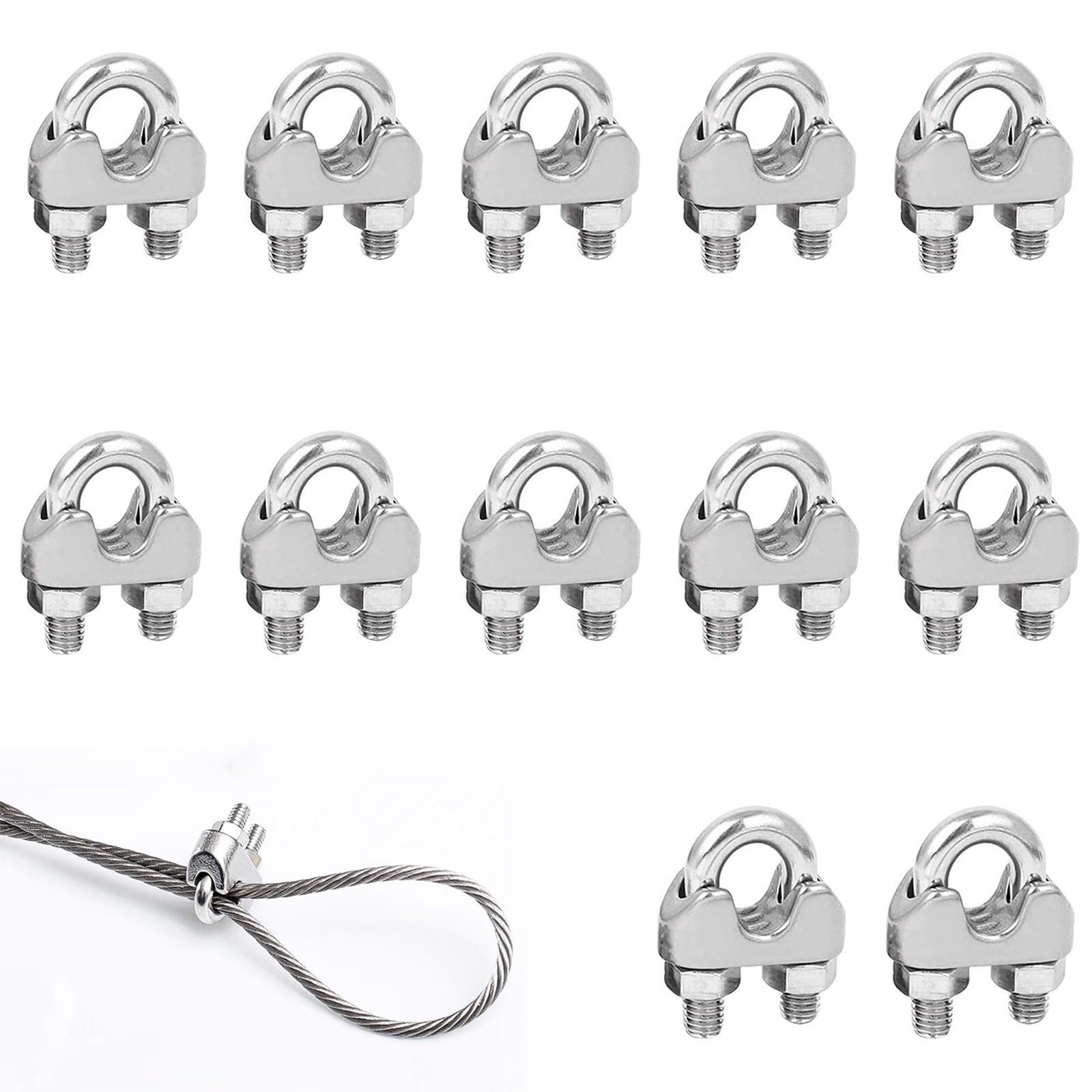 Drahtseilklemme Bügelklemme Edelstahl Rostfrei V4A Seilklemmen 2-32 mm Drahtseil