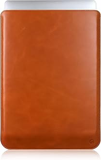 Casemade Real Leather Laptop Sleeve for MacBook Pro & Air Fits 13, 14, 15 & 16 Inch - Genuine Full Grain Leather with Soft Wool Lining (13 inch - Pro M2 2022 M1 2020-2016 & Air M1/2020)